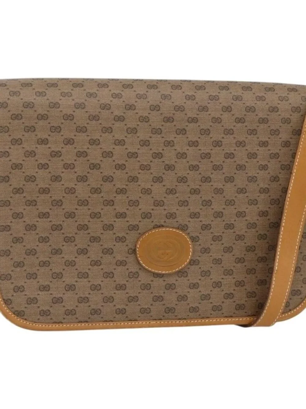 GUCCI Micro GG Supreme Shoulder Bag PVC Beige Gold 001 904 0915 Auth ka3456